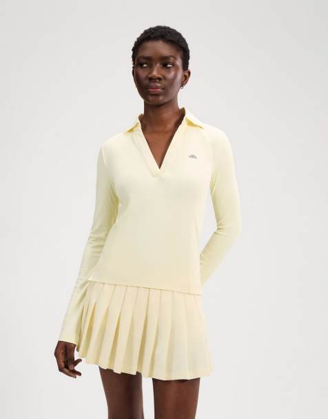 ellesse Jeorg ls fitted polo shirt in light yellow - view 1