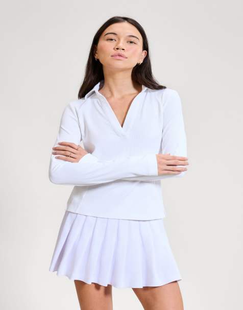 ellesse Jeorg ls fitted polo shirt in white - view 1