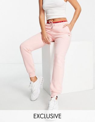 ellesse joggers with logo in pink