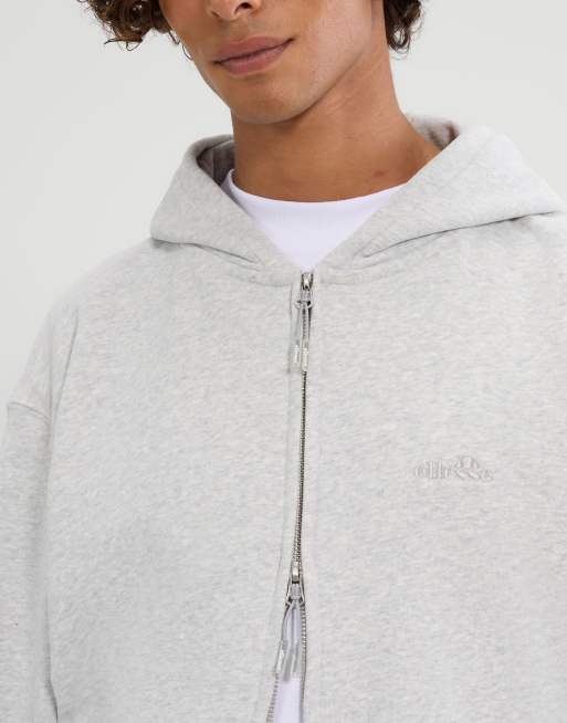 ellesse Kalvini fz hoody in light grey marl, 2 of 4