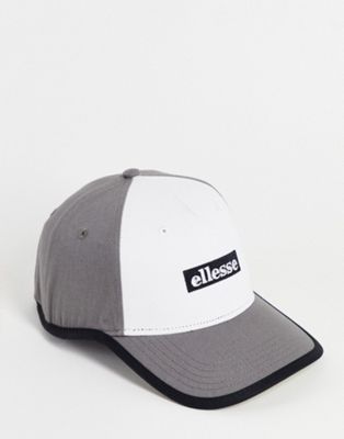 ellesse – Kappe mit Blockfarbendesign in Weiß und Grau