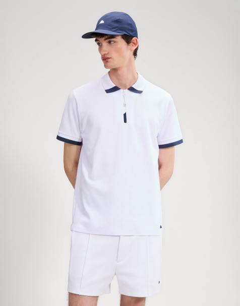 ellesse Kelvias polo in white/navy - view 1