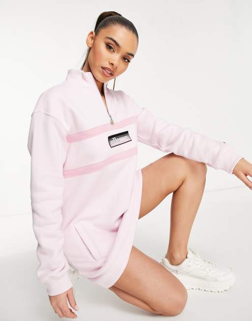 ellesse – Kleid mit kurzem Reißverschluss in Rosa