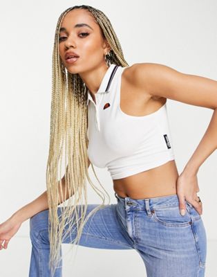 ellesse knitted crop top in white - ASOS Price Checker
