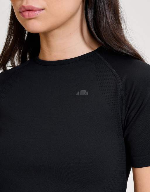 ellesse La bella ss fitted t-shirt in black, 3 of 4