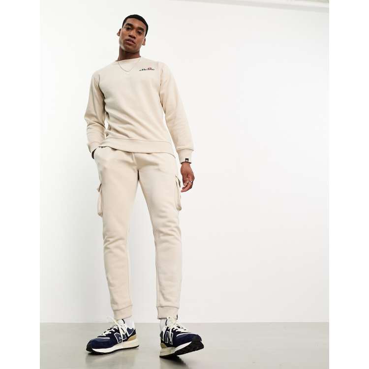 ellesse Labico cargo joggers in stone ASOS
