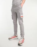 ellesse Labico cargo trackies in grey-Blue