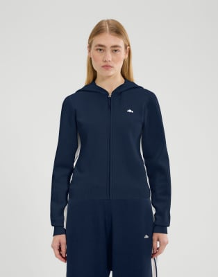Ellesse Laneisa Knitted Long Sleeve Full Zip Hoodie In Blue