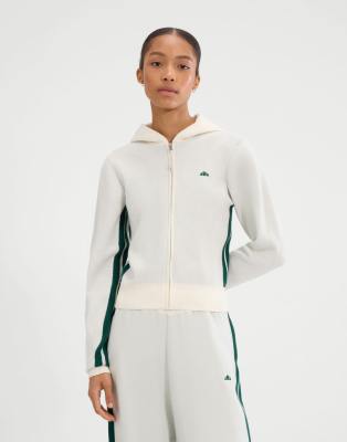 Ellesse Laneisa Knitted Long Sleeve Full Zip Hoodie In White