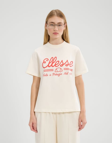 ellesse L'anse short sleeve t-shirt in off white