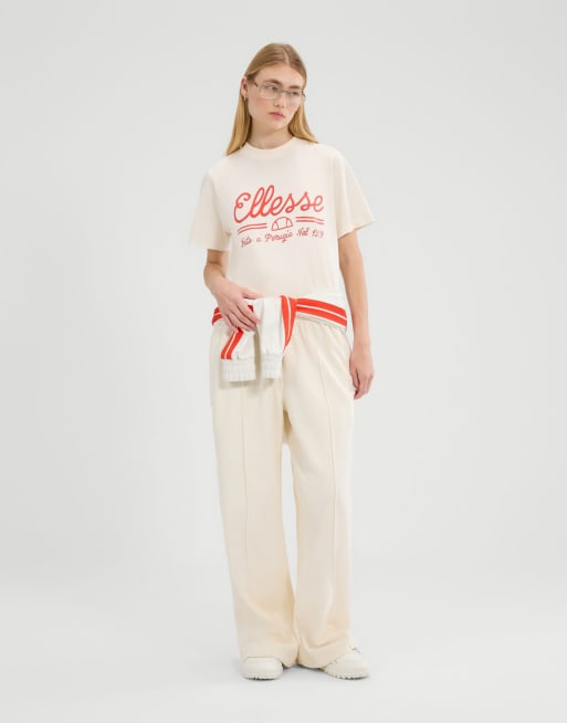ellesse L'anse short sleeve t-shirt in off white, 2 of 4