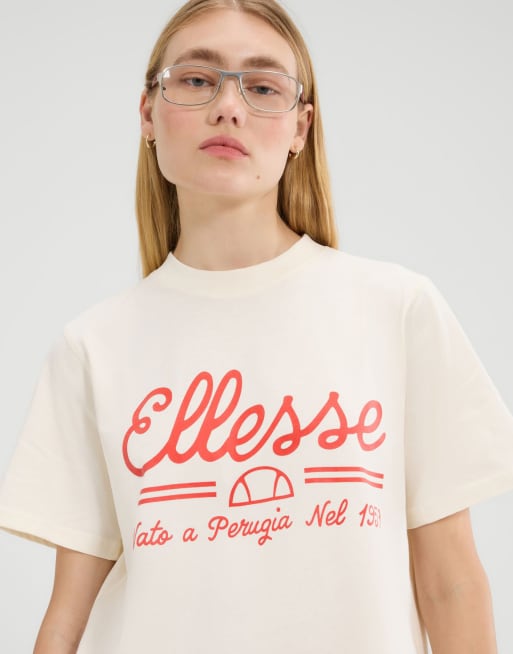 ellesse L'anse short sleeve t-shirt in off white, 4 of 4