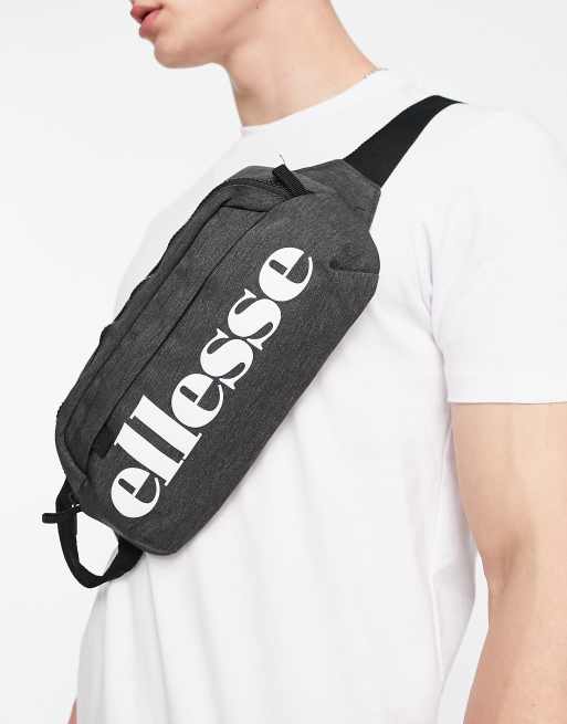 ellesse large logo fanny pack in gray