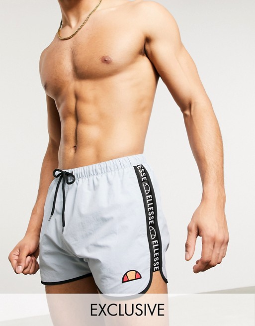 ellesse Larito swim shorts with taping in light blue exclusive at ASOS