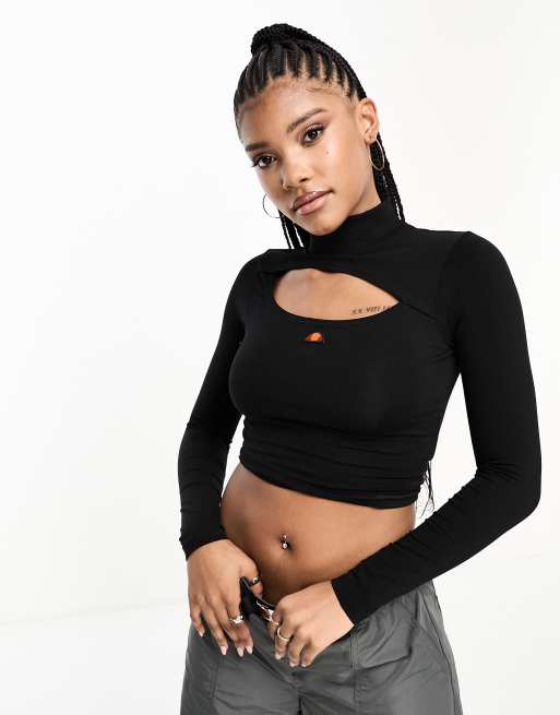 ellesse Leilah | in sleeve t-shirt long black cropped ASOS