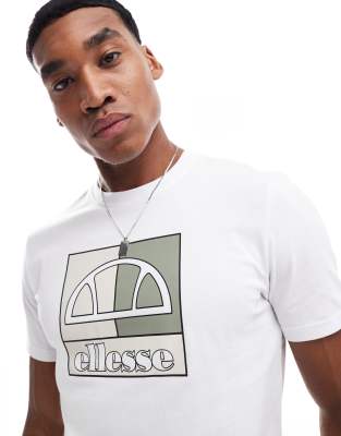 ellesse Ellesse Leondino chest graphic t-shirt in white
