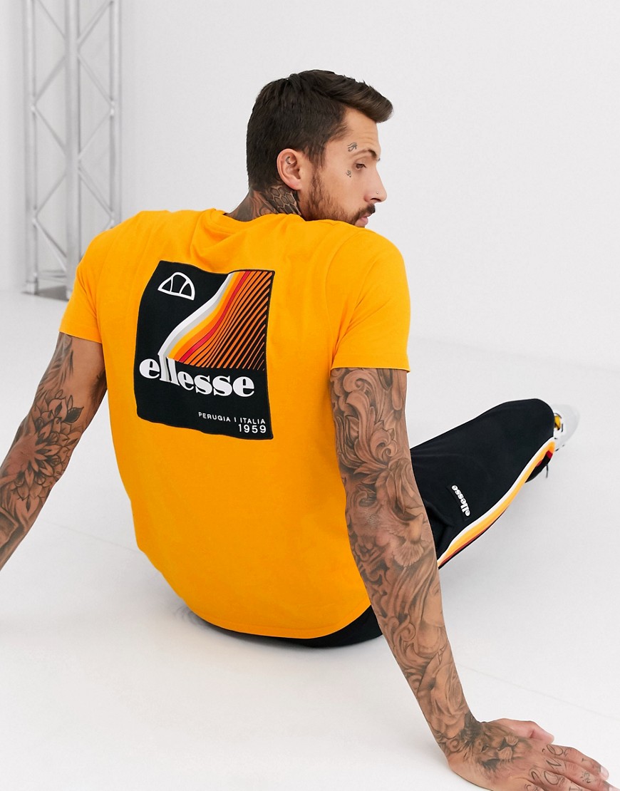 Ellesse - Linninio - T-shirt arancione con stampa sul retro