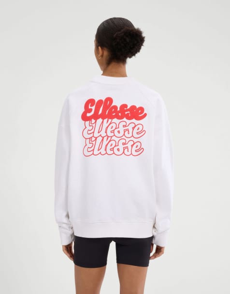 ellesse Lo sbuffo long sleeve graphic sweatshirt in white