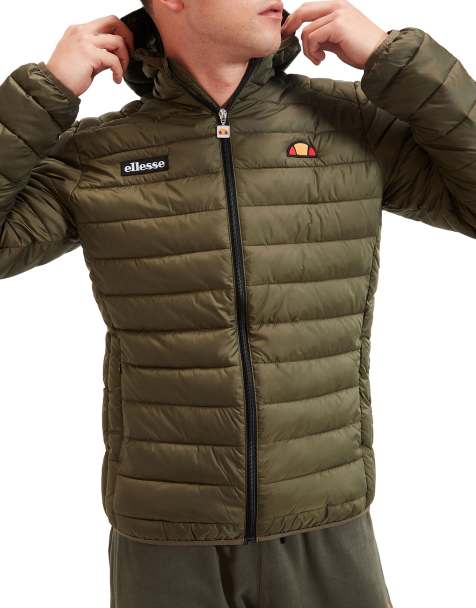 ellesse Lombardy padded jacket in khaki - view 1
