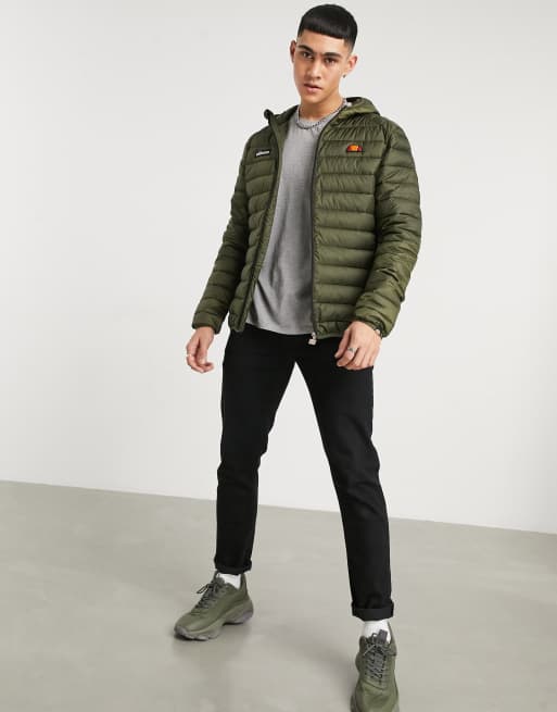 Ellesse lombardy sale padded jacket khaki