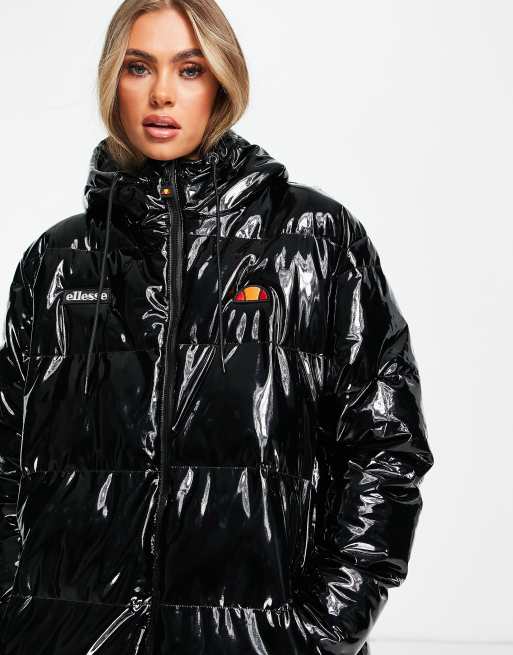 ellesse longline look puffer jacket in back ASOS