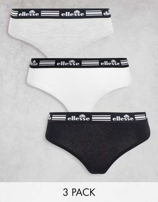 ellesse - Lot de 3 strings - Noir, gris et blanc