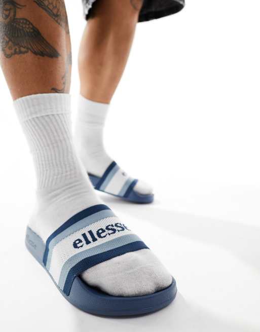 ellesse - LS50 - Slippers met gestreepte band in blauw