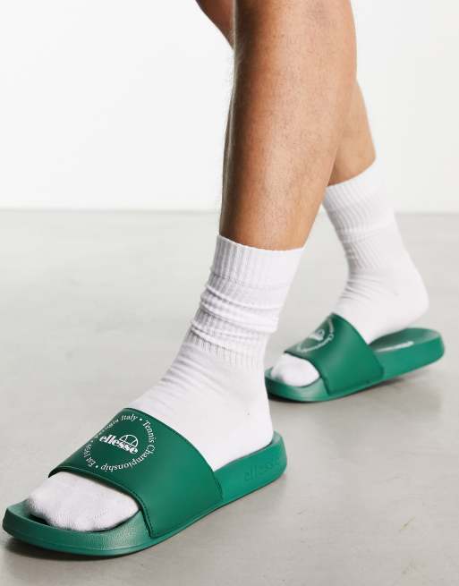 ellesse – LS57 – Slider in Grün und Weiß