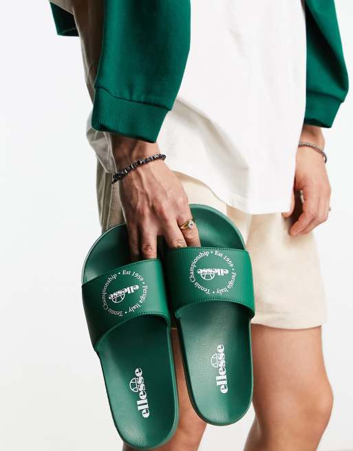 ellesse LS57 sliders in green and white ASOS