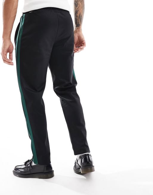 Black straight best sale leg track pants