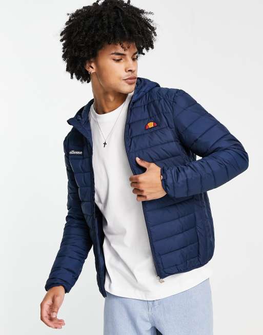 ellesse – Marinblå vadderad Lombardy-jacka