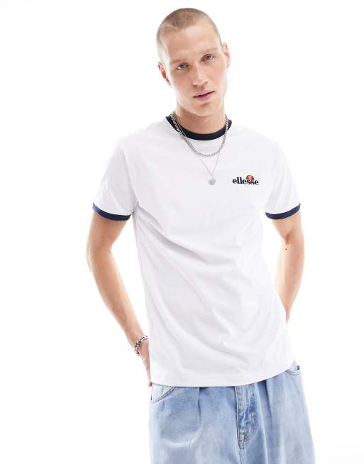 ellesse - Meduno - T-shirt con bordi a contrasto, colore bianco