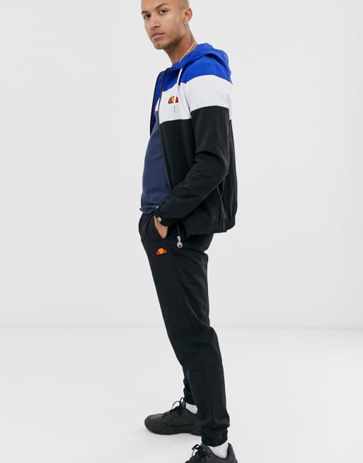 ellesse – Niebiesko-czarny dres we wzór z blokami kolorów, 3 z 3