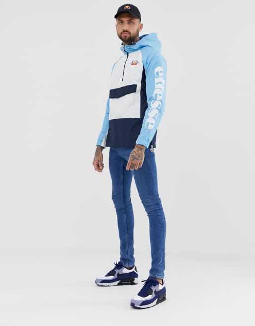 ellesse Mercuro Schlupf Windjacke mit Armelprint in Blau