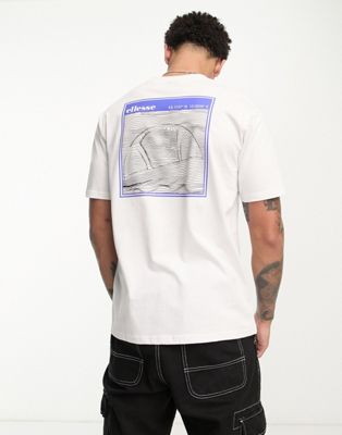 ellesse Meta t-shirt with blue back print in white - ASOS Price Checker