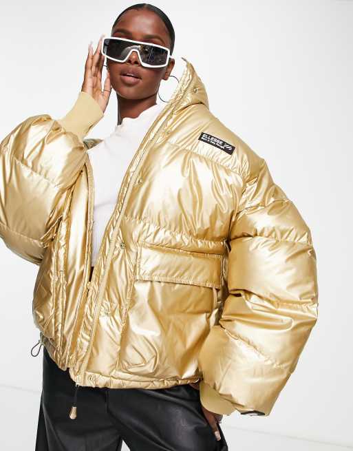 ellesse metallic puffer with logo gold ASOS