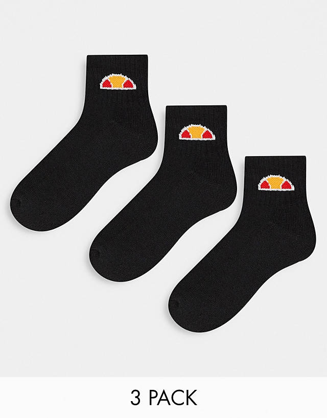 ellesse - mid 3 pack socks in black