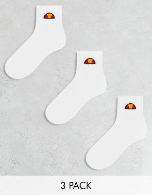 Ellesse mid 3 pack socks in white - ASOS Price Checker