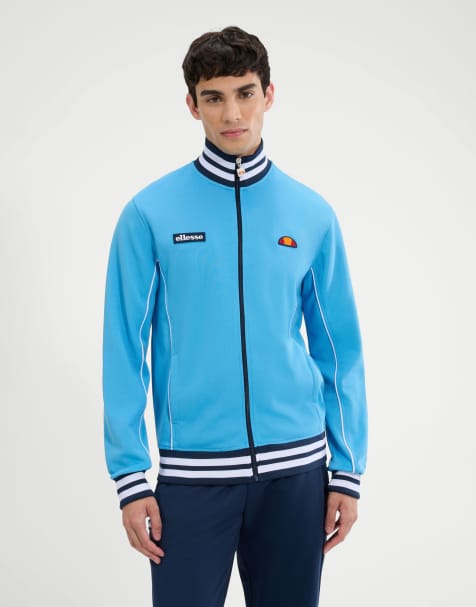 ellesse Milan track jacket in light blue/navy - view 1