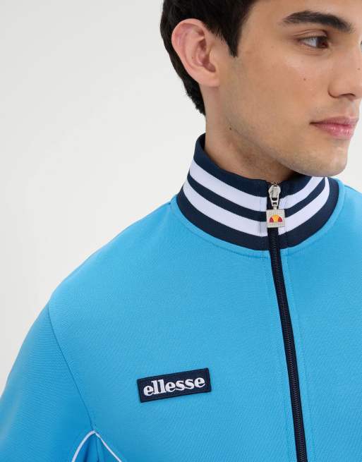 ellesse Milan track jacket in light blue/navy, 3 of 4