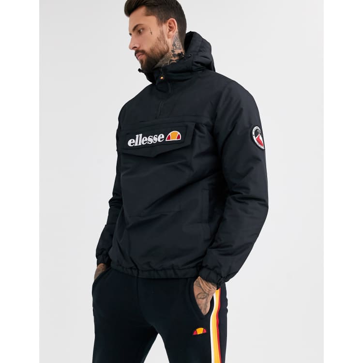 ellesse Monterini padded 1/4 zip jacket in black | ASOS