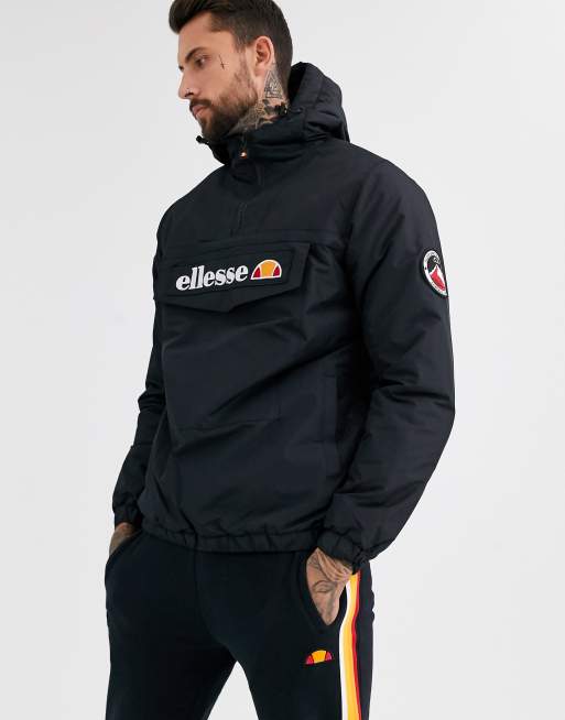 ellesse Monterini padded 1/4 zip jacket in black | ASOS