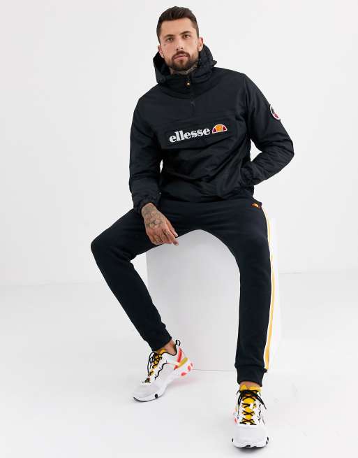 ellesse Monterini padded 1/4 zip jacket in black | ASOS