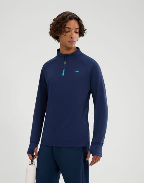 ellesse Musica 1/4 ls tee in navy - view 1