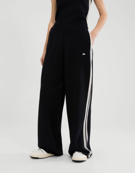 ellesse Niantellos knitted wide leg pants in black - view 1