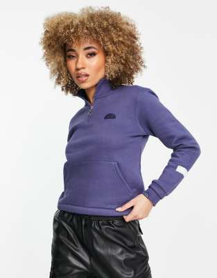ellesse – Niebieska bluza dresowa z suwakiem do połowy długości