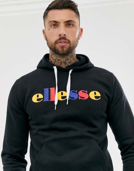 Sort sweatshirt med logo i flere farver, del af sæt, fra Ellesse, 2 af 3