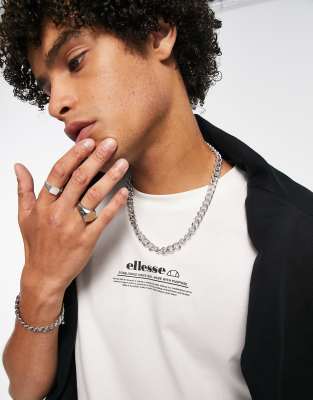 ellesse oversized t-shirt with branding in ecru - ASOS Price Checker