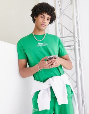 ellesse oversized t-shirt with branding in green