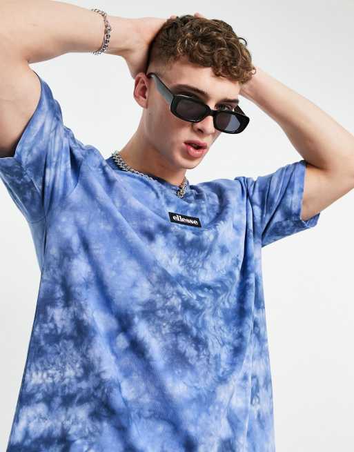ellesse oversized tie dye t-shirt in blue | ASOS